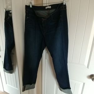 LOFT modern straight leg cuffed jeans